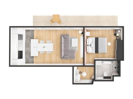 Pronájem bytu, 2+kk, 53 m²