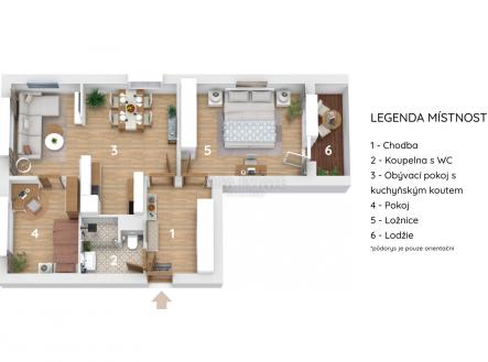 Prodej bytu, 3+kk, 61 m²