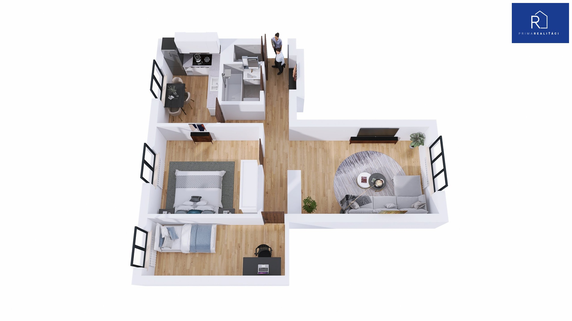 3D pudorys_01_Byt 3+1 Dukelska Unicov