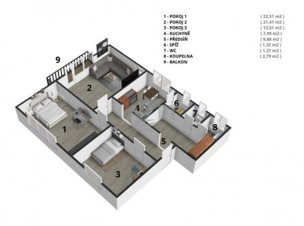 Prodej bytu, 3+1, 94 m²