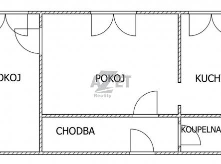 Pronájem bytu, 2+1, 44 m²