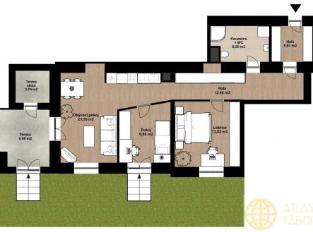 Prodej bytu, 3+kk, 74 m²