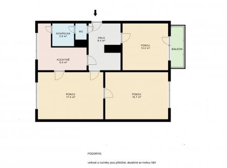Prodej bytu, 3+1, 65 m²