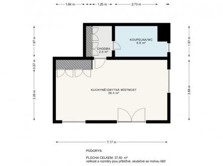 Prodej bytu, 1+kk, 42 m²