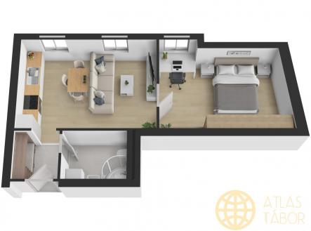 Pronájem bytu, 2+kk, 46 m²