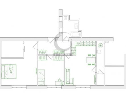 Prodej bytu, 3+kk, 81 m²
