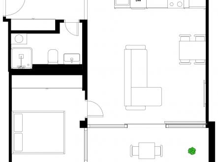 Pronájem bytu, 2+kk, 48 m²