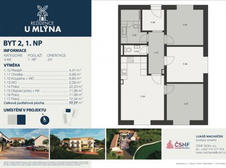 Prodej bytu, 4+kk, 78 m²