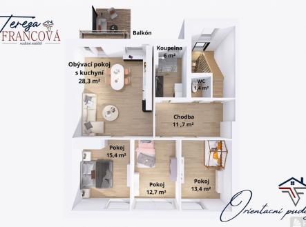 Prodej bytu, 4+kk, 88 m²