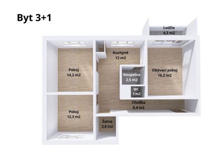 Prodej bytu, 3+1, 73 m²