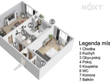 Prodej bytu, 2+1, 69 m²