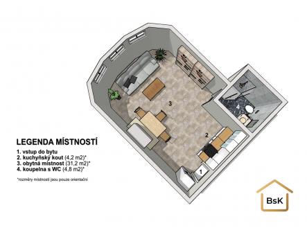 Prodej bytu, 1+kk, 41 m²