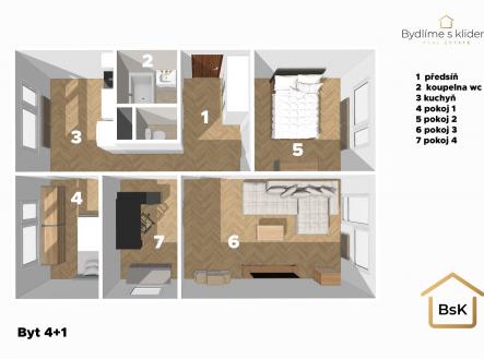 Prodej bytu, 4+1, 74 m²