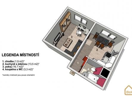 Pronájem bytu, 2+kk, 38 m²