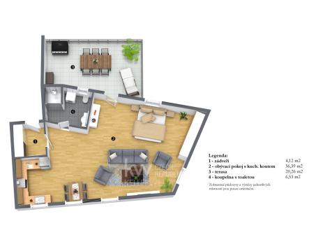 Prodej bytu, 1+kk, 67 m²