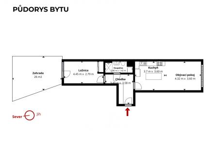 Pronájem bytu, 2+kk, 57 m²