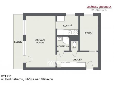 Floorplan letterhead - ul. Pod Saharou, Libice nad Vlatavou - BYT 2+1 - 2D Floor Plan