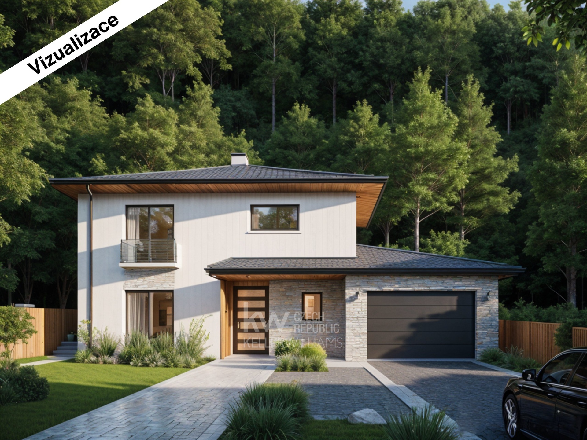Vizualizace - pohled na dům zepředu