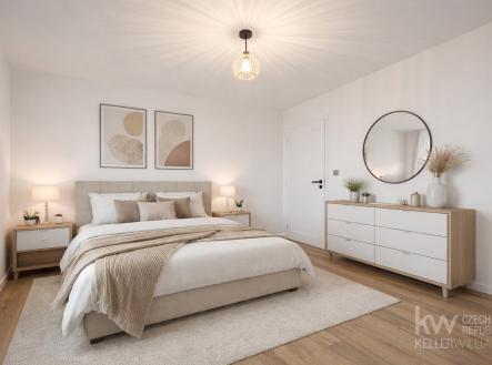 Vizualizace ložnice s lodžii