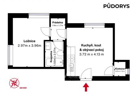 Pronájem bytu, 2+kk, 37 m²