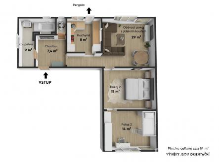 Pronájem bytu, 3+1, 84 m²