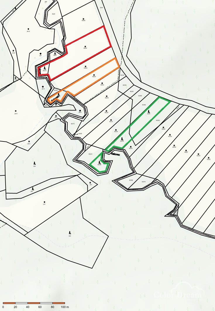 Vyznačení pozemku do 3 částí