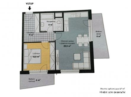 Pronájem bytu, 2+kk, 67 m²
