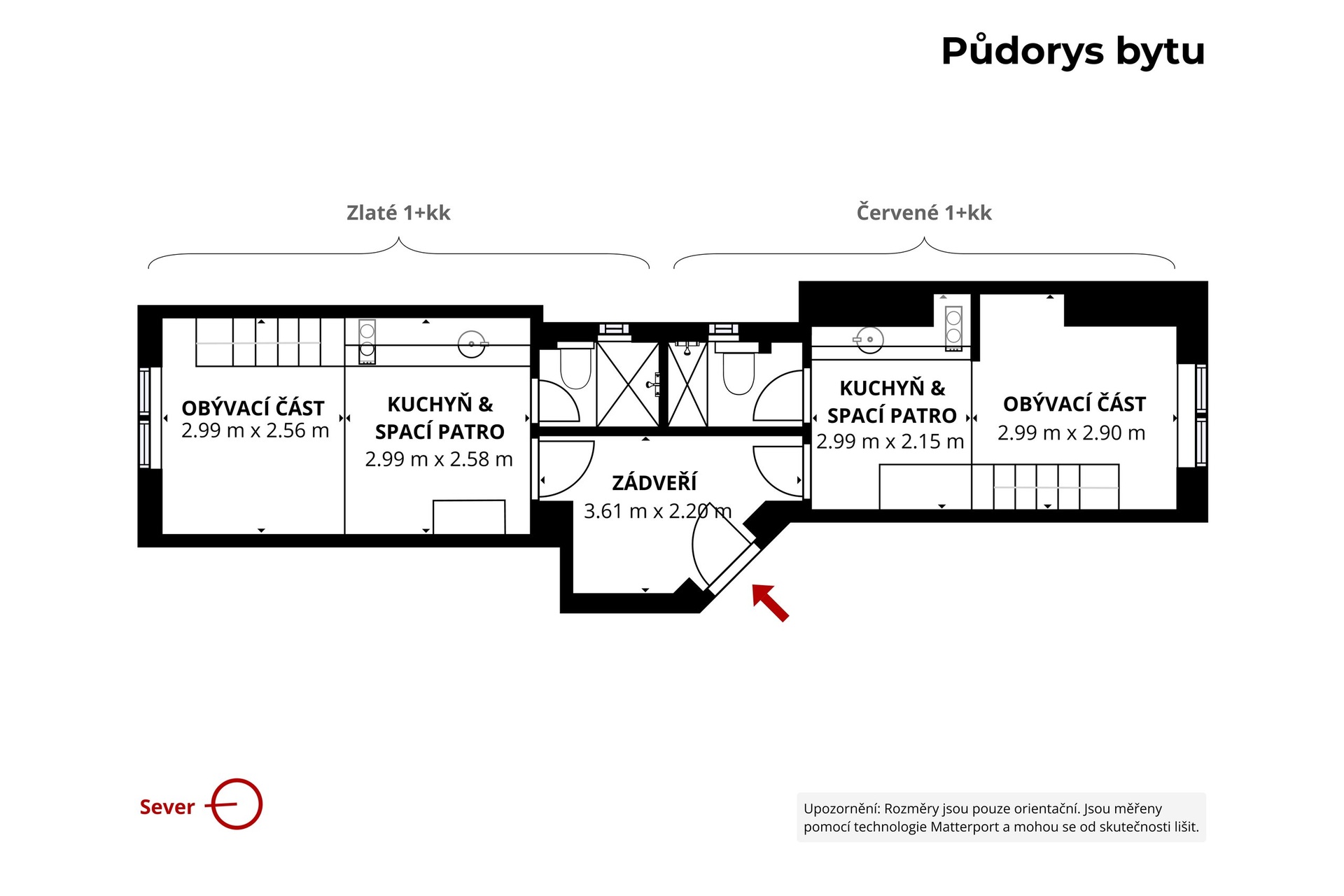 Půdorys Zlatý + Červený