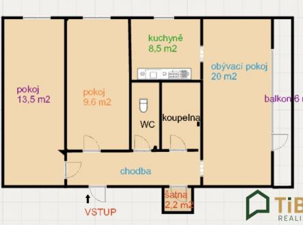 Pronájem bytu, 3+1, 72 m²