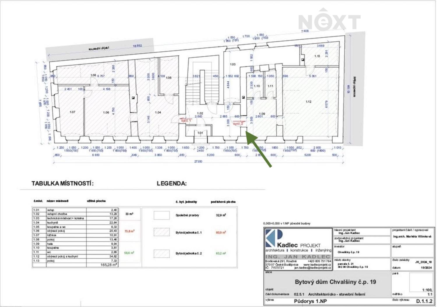 Prodej byt 2+kk, 57㎡