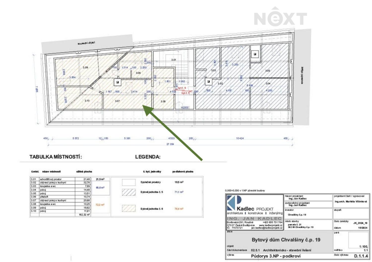 Prodej byt 3+kk, 60㎡