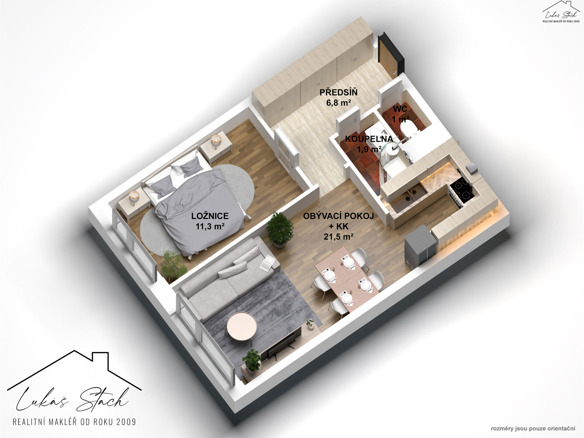 Hezký 2+kk po rekonstrukci, 45 m² – Modřany, pár kroků od autobusové zastávky