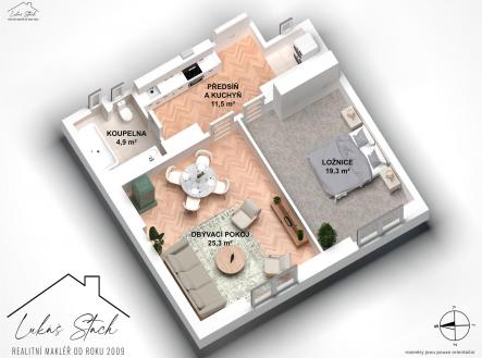 Prodej bytu, 2+1, 65 m²