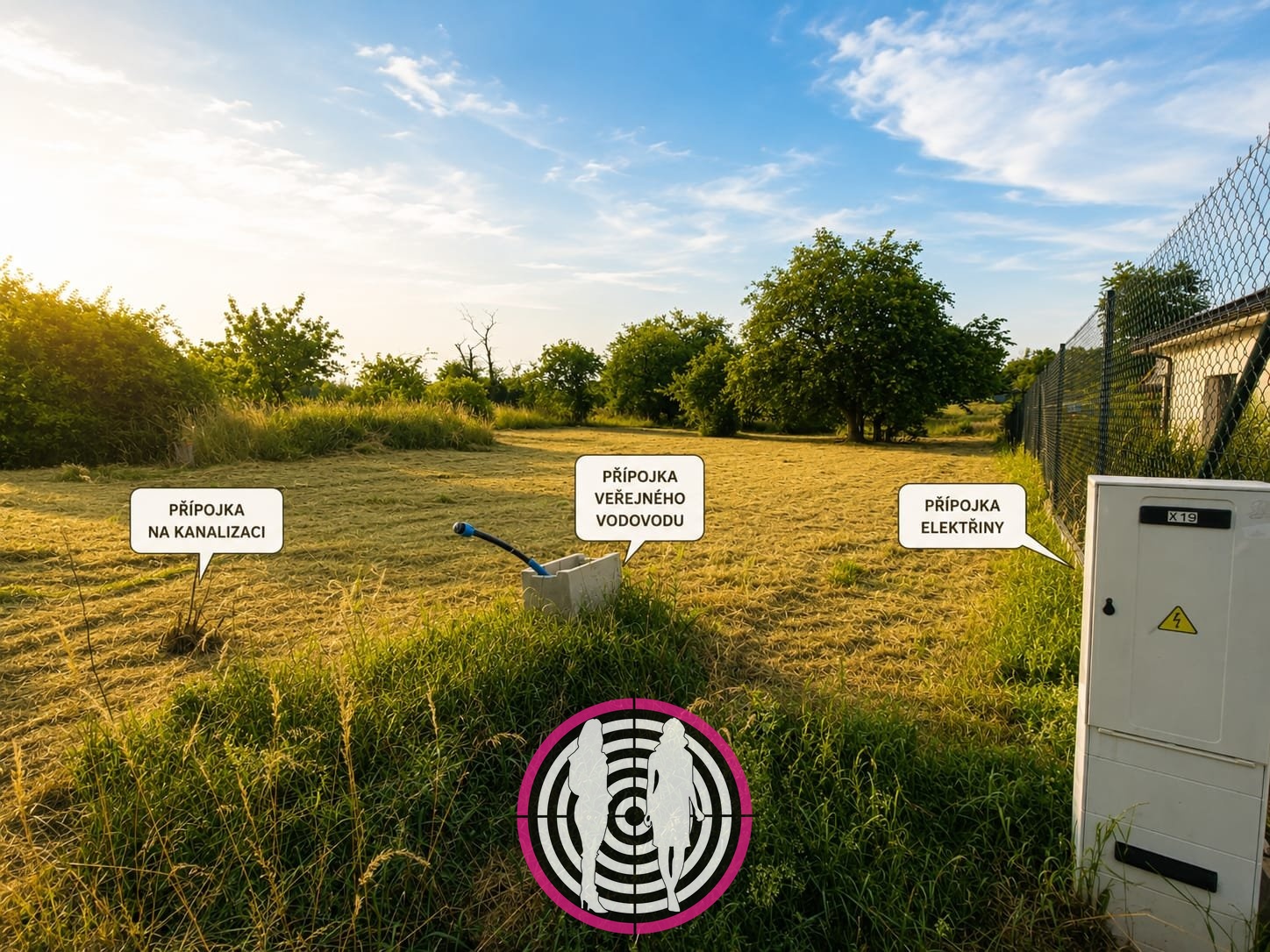 Stavební pozemek 987 m² s kompletními inženýrskými sítěmi | Veltruby – lokalita V Třešňovce