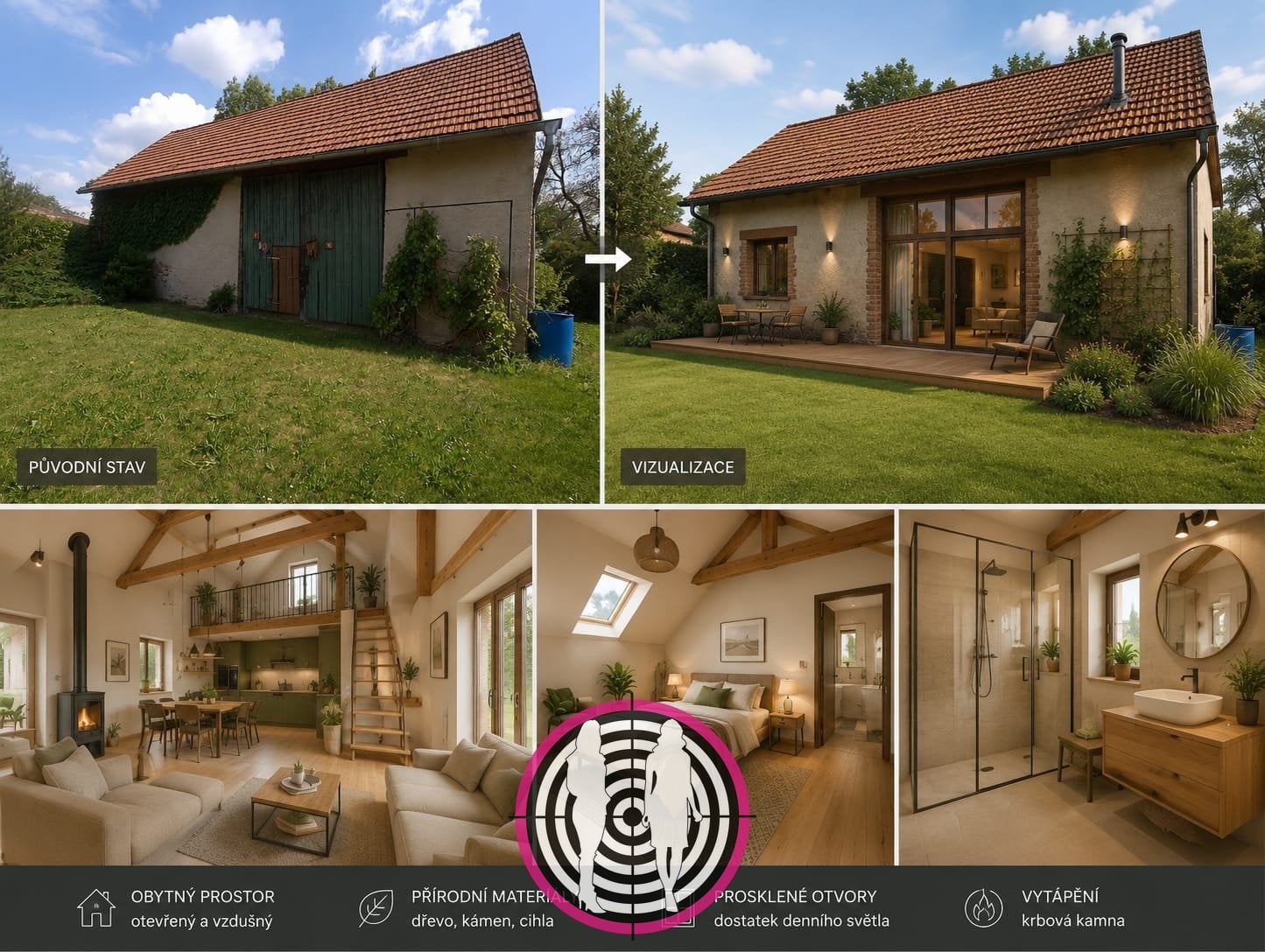 Stavební pozemek 718 m² s historickou stodolou a jedinečným potenciálem - Malý Újezd u Mělníka