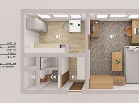 Prodej bytu, 1+1, 25 m²