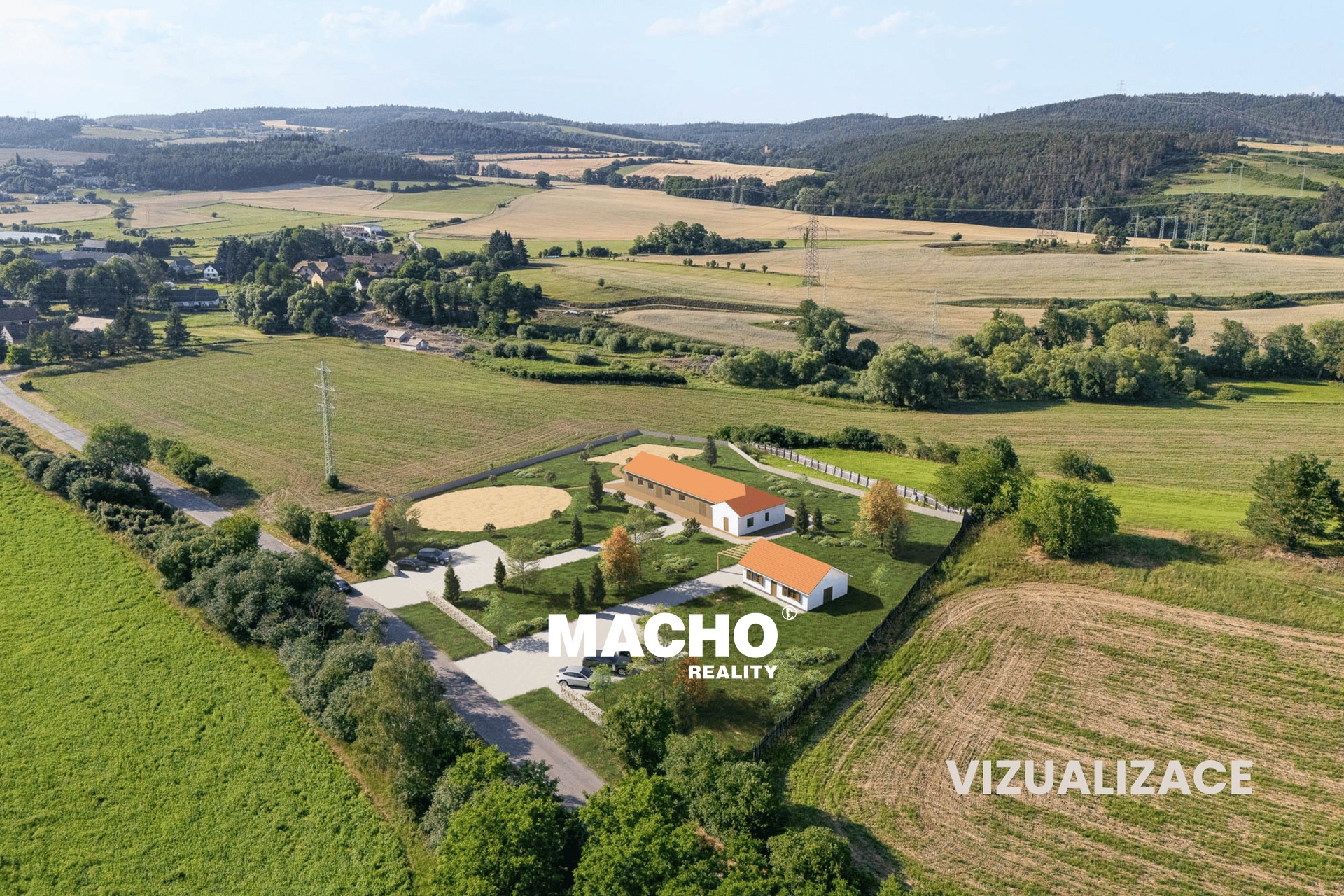 Prodej stavebního pozemku 8 640 m², Drevníky