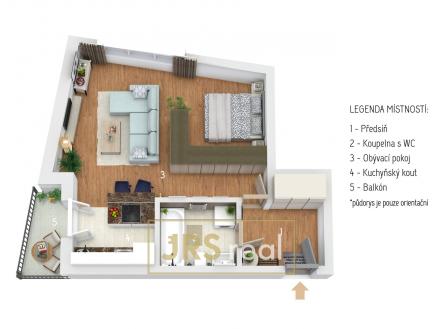 Prodej bytu, 1+kk, 51 m²