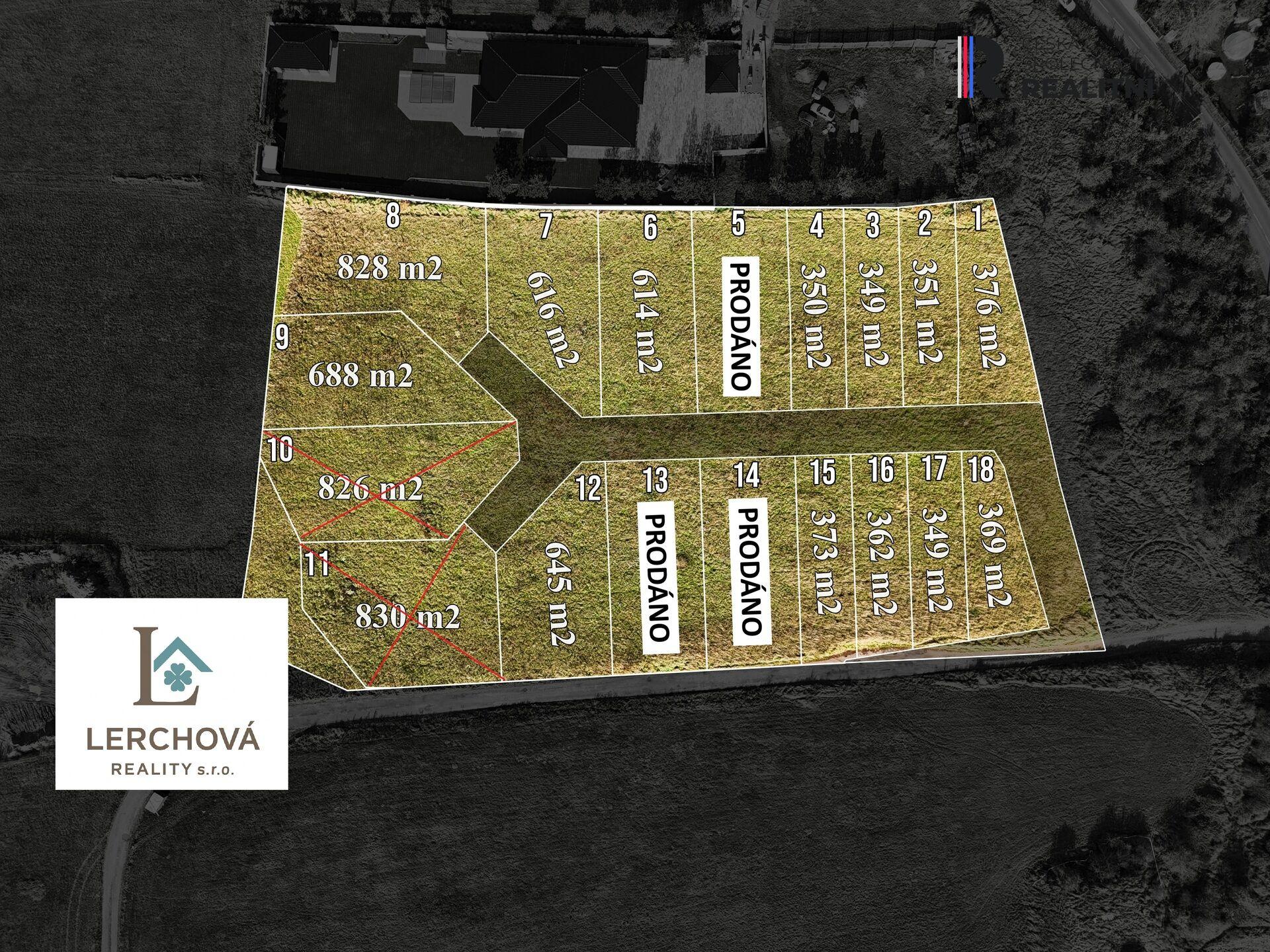 Stavební pozemek na prodej pro rodinný dům 830m2