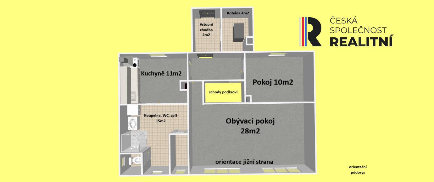 Prodej domu 2+1 s podsklepenou dílnou, pozemek 574m2