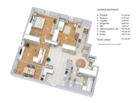 Prodej bytu, 3+kk, 97 m²