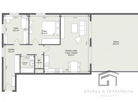 Prodej bytu, 3+kk, 87 m²