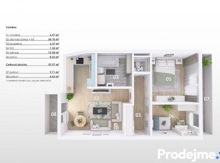 Prodej bytu, 3+kk, 63 m²