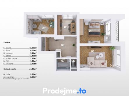Prodej bytu, 3+1, 73 m²