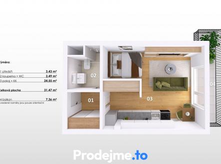 Pronájem bytu, 1+kk, 39 m²