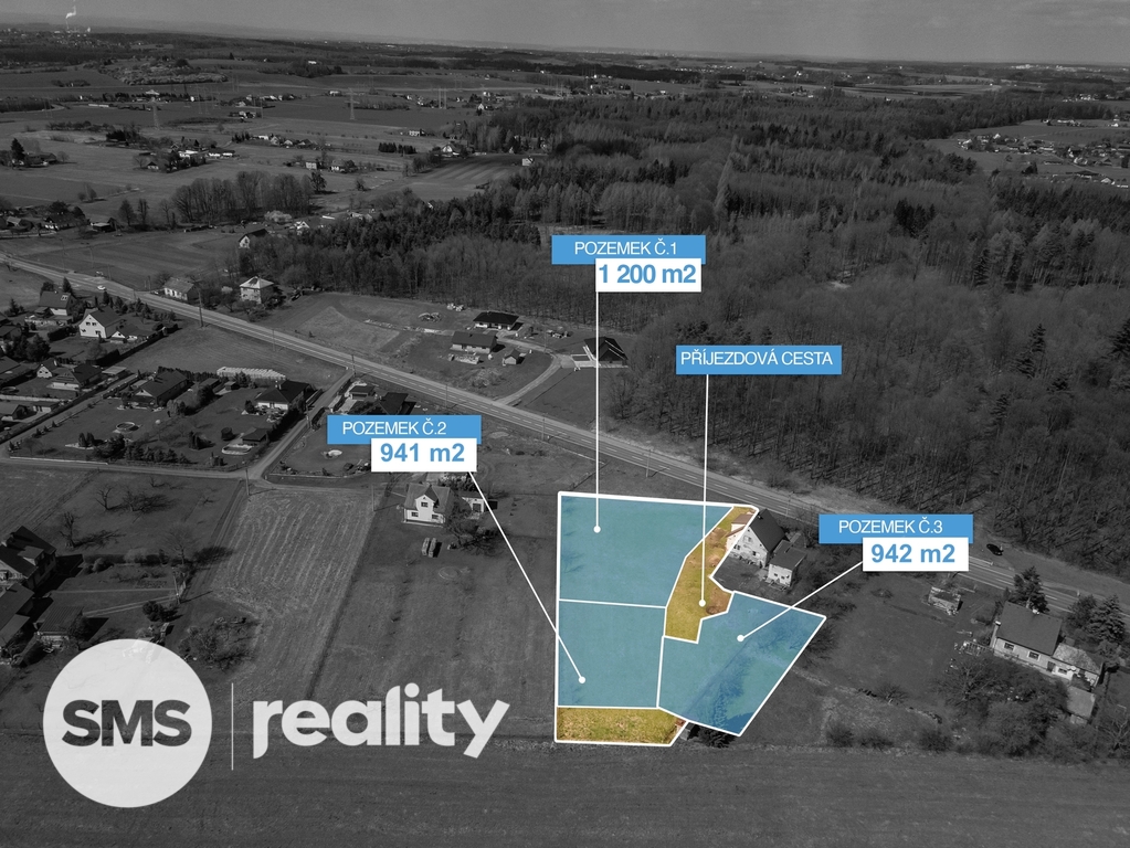 Rozdělení parcel pro domy