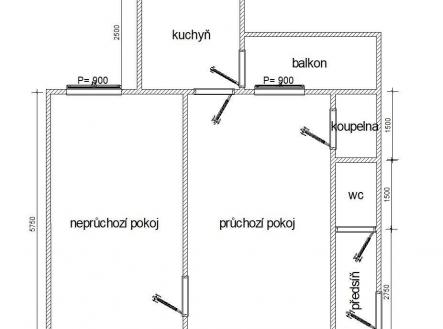 Pronájem bytu, 2+1, 47 m²