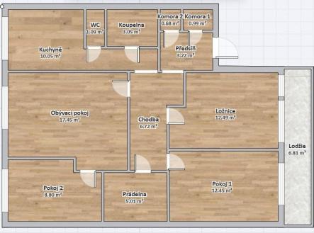 Prodej bytu, 4+1, 89 m²