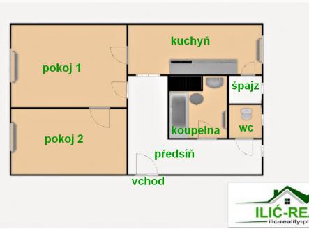 Prodej bytu, 2+1, 60 m²