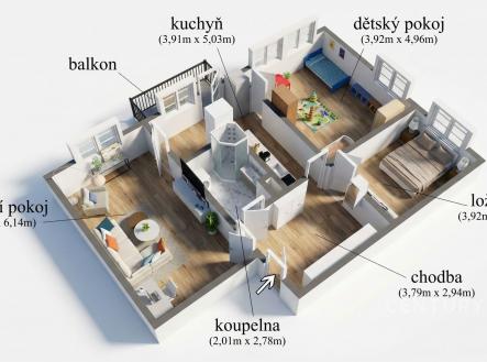 Pronájem bytu, 3+1, 94 m²